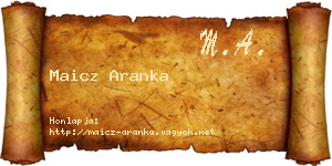 Maicz Aranka névjegykártya