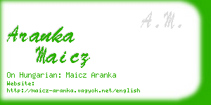 aranka maicz business card